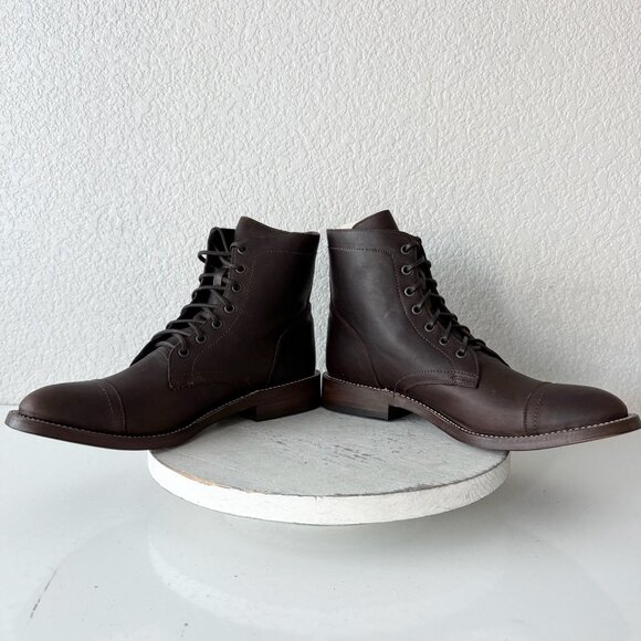 NEW Lane Mens Brown Ankle Boots Size 9.5 Lace-up Casual Genuine Leather Sole - Picture 8 of 12